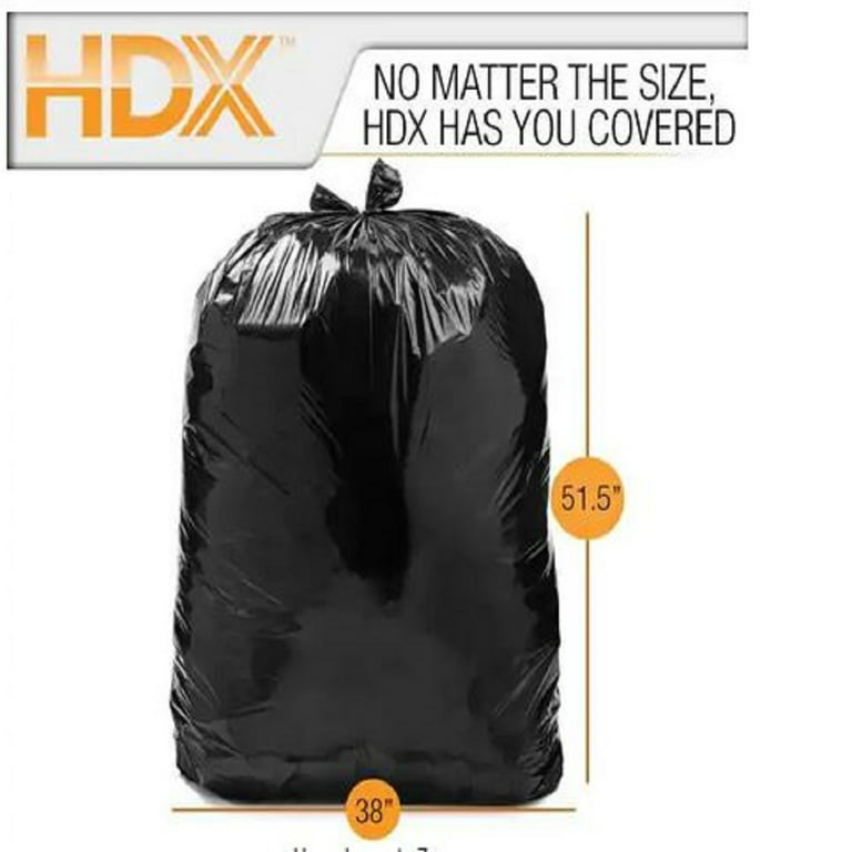 Vacyaya 4 Gallon Size 55 Liters Large Kitchen Flat Trash Bags,Heavy Duty,Tasteless,Strong and Black Garbage Bags (100 Count bulk), Size: 4Gallon(100
