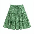 thumbnail image 7 of Qulqfy Womens Summer Midi Tiered Skirts Ruffle Flowy High Waisted Layered Green Skirts for Women M, 7 of 7