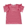 thumbnail image 1 of Nmmacb Kids Girls T-Shirt Summer Solid Color Tee Short Sleeve Top Short Sleeve Ruffle Sleeve Tee Size 1-9Y, 1 of 10