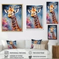 thumbnail image 4 of Designart "Graceful Multicolored Giraffe In Pop Art Style III" Animals Giraffe Floater Framed Canvas Prints, 4 of 5