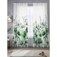 thumbnail image 2 of Green Blooms Floral Sheer Curtains 108 Inch Length 2 Panels Set Window Treatments, Farmhouse Spring Flowers Botanical Rod Pocket Semi Curtains for Living Room/Bedroom/Kitchen Décor, 104"W x 108"L, 2 of 7