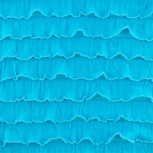 Turquoise Ruffle Knit, Fabric By the Yard