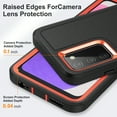 thumbnail image 6 of for Galaxy A03s Case with Kickstand, [10FT Military Drop Protection] Rugged Heavy Duty Hard PC+Soft Silicone Rubber Bumper Hybrid Triple-Layer Case for Samsung Galaxy A03s,
Black+Orange, 6 of 7
