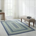 thumbnail image 4 of VHC Brands Jolie Farmhouse 60"x96" Area Rug Blue Textured Jute Striped Pad Rectangle Floor Decor, 4 of 5
