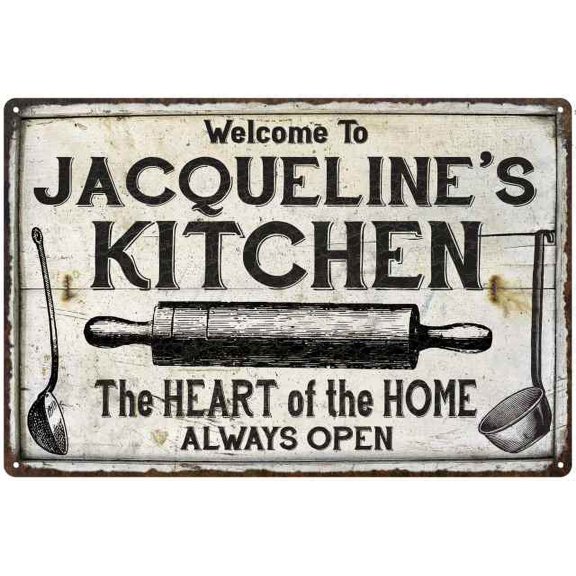 JACQUELINE'S Kitchen Farmhouse Sign Gift Gift 12x18 Metal 112180033089