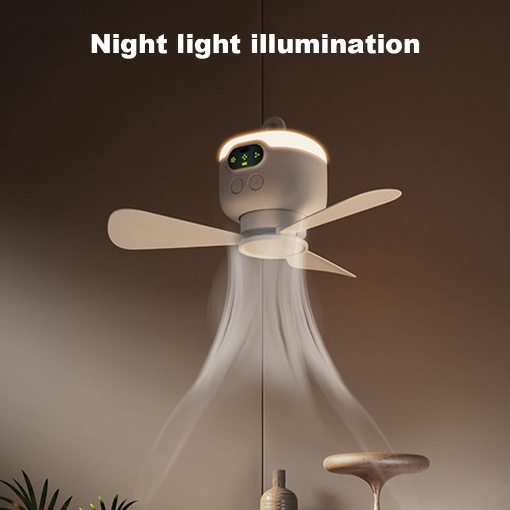 QHUDLV Camping Tent Fan with LED – Rechargeable Ceiling Fan – Remote Controlled Outdoor Light