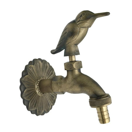 Outdoor Faucet Bird Spigot Solid Brass Antique Finish Garden Tap Hose Not