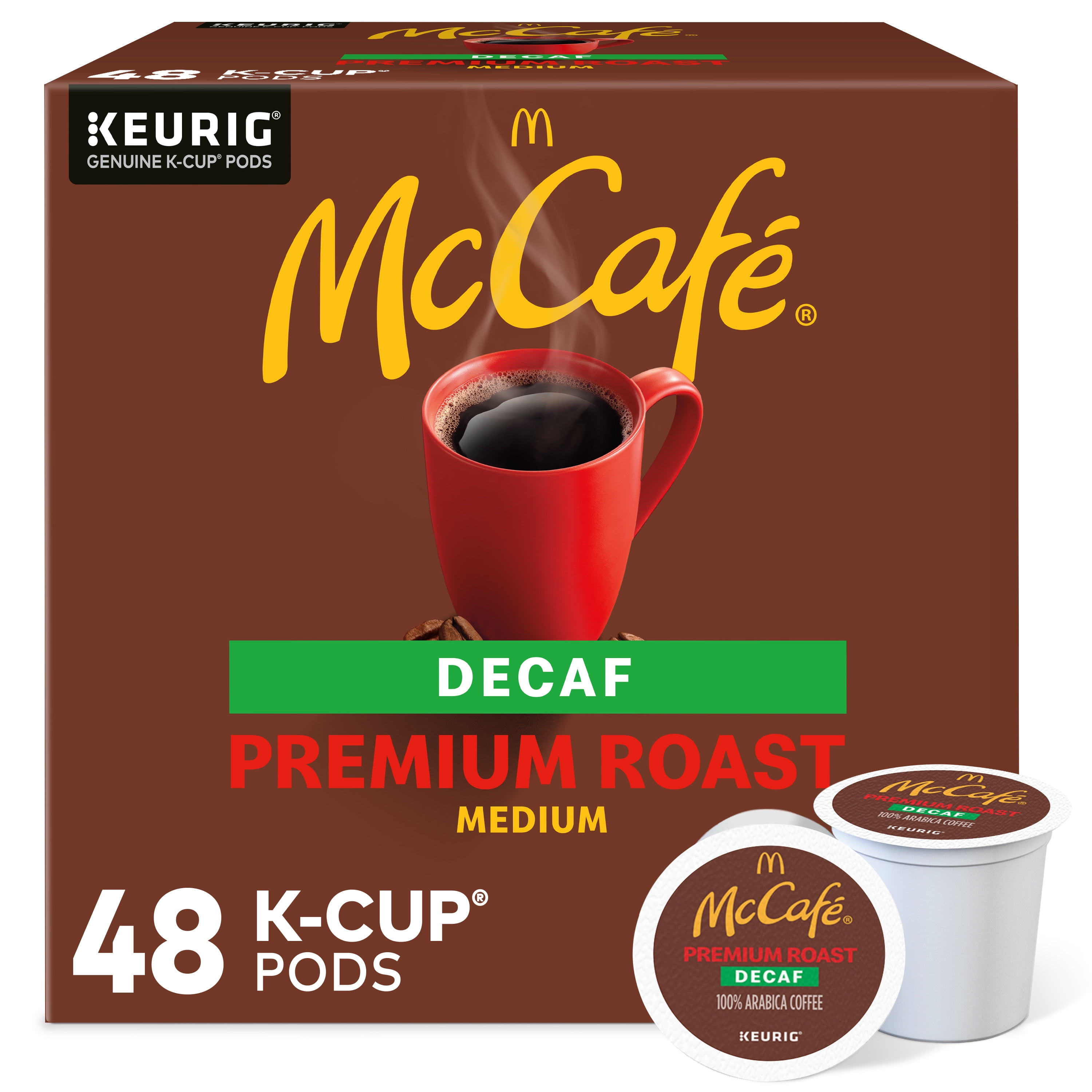 McCafe Decaf Premium Roast Coffee K-Cup Coffee Pods, Medium Roast, 48 Count For Keurig Brewers