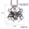 thumbnail image 2 of PAMTIER Men's Stainless Steel Vintage Personality Domineering Evil Skull Skeleton Spider Biker Pendant Necklace Gothic Lucky Amulet Silver with Chain, 2 of 6