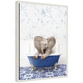thumbnail image 4 of Kate and Laurel Baby Elephant No6 in Eclectic Blue Bath Framed Canvas Wall Art by Amy Peterson 18 x 24 Sylvie Beaded White, Whimsical, Animals Art for Wall Decor, Living Room, Bedroom, 4 of 8