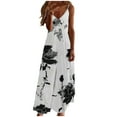 thumbnail image 2 of Sakmal Long Summer Dresses for Women 2024 V-Neck Floral Sleeveless Pleated Loose Fit Slip Dress, 2 of 5