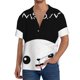 thumbnail image 1 of Balery Cat Meow Camisa Casual de Manga Corta con Botones para Hombre, Texturizada, Estilo Cubano, para Playa, Verano-Small, 1 of 5