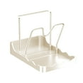 thumbnail image 2 of Kitchen Pot Lid Organizer Rack | V-Shaped Groove | Anti-Slip Stainless Steel & Plastic | Built-In Water Tray | Countertop Storage for Utensils, Spatulas, Cloths | 21x15x4cm | Gray or White | 1 Pack, 2 of 6