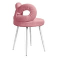 thumbnail image 3 of Happydeer Vanity Stool with Bowknot Backrest Makeup Chair Non-slip Foot Pads Armless Dressing Chair Side Table Seat for Living Room Women Girls Bedroom (Pink), 3 of 9