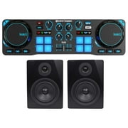 Hercules DJControl Compact USB 2-Deck DJ Controller Mixer+5.25" Monitor Speakers