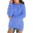 thumbnail image 2 of ðajamas Fuzzy Furry Christmas sweater for girls Oversized Sweatshirt and Jogger Pants Winter Matching Sweater Fall Winter Clothes cute christmas sweater (A020-Blue,13-14 Years), 2 of 5