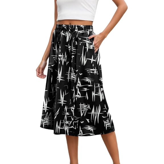 oqasdz Skirts for Women Mid Length Elastic High Waisted Fashion Elegant Solid Color Skirt with Pockets Casual Comfort Soft Outdoor Skirt