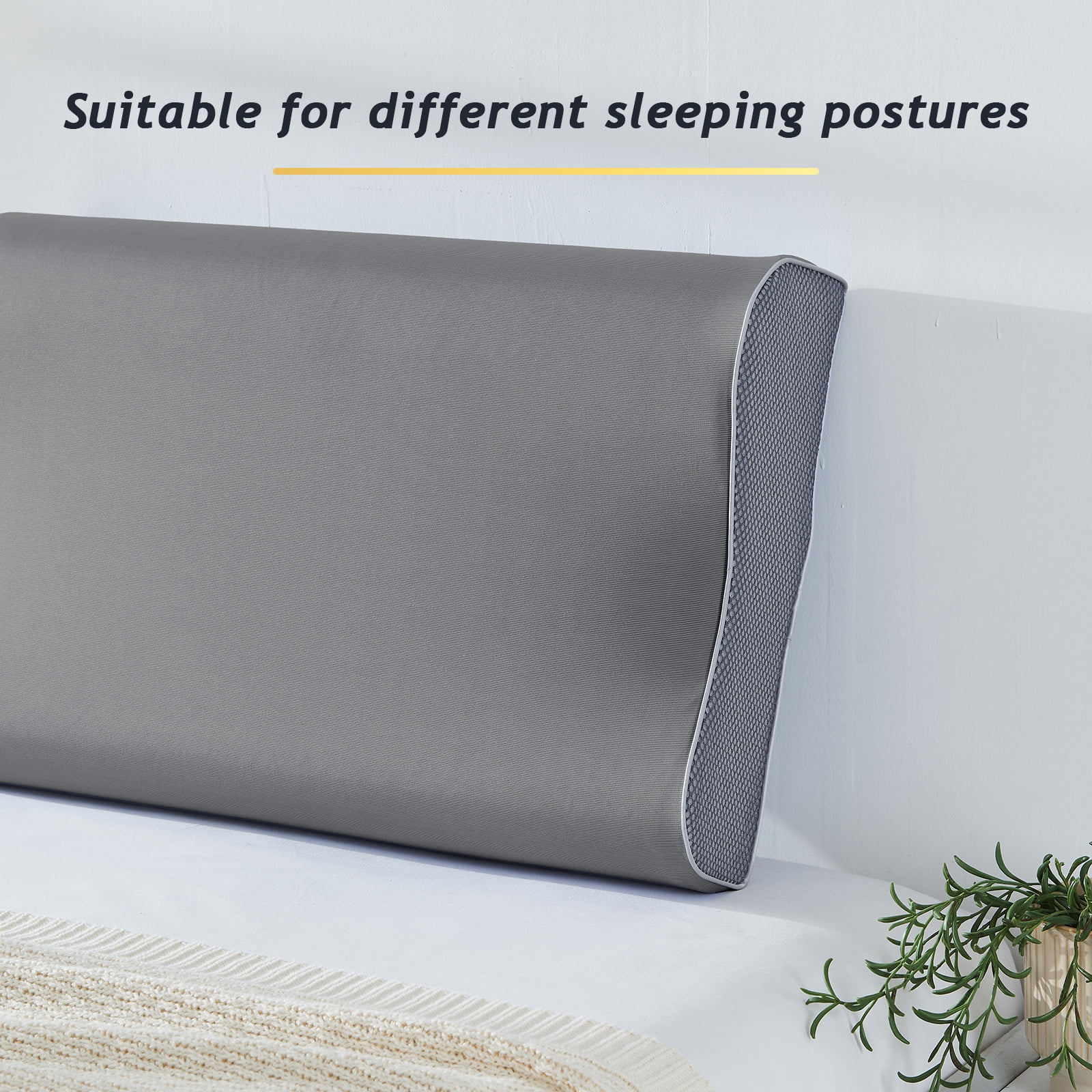 Kingrest Cooling Memory Foam Pillow for Neck Pain Relief Sleeping, Cervical Neck Pillow Adjustable Ergonomic Memory Foam Pillow For Side Back Stomach Sleepers Medium Firmness Quality (1 Pack)