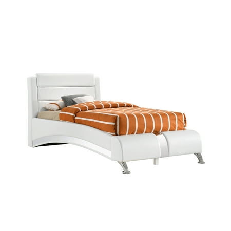 Twin Upholstered Platform Bed Glossy White (Incomplete Box 2/3 )