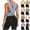 Light Blue, variant on Fancifize Open Back Workout Shirts for Women Crewnecek Cropped Yoga Tank Tops Backless Sleeveless Tshirts