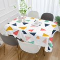 thumbnail image 2 of Yayeee Tablecloths 54" x 54" Rectangle Wrinkle Resistant Party Table Cover, White Minimalist Triangles, 2 of 8