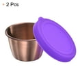 thumbnail image 3 of Uxcell 2pcs Salad Dressing Container, 2.4oz Kitchen  Containers Stainless Steel Containers, Purple, 3 of 6