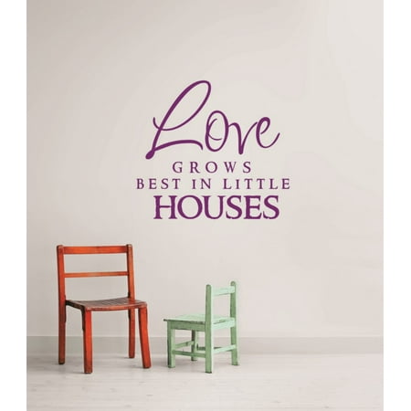 Custom Wall Decal Love grows best Love Life Quote Home Living Room Sticker Vinyl Wall 18 X