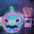 thumbnail image 5 of TOOPTY Scary Pumpkin LED Lights, Cute Glowing Pumpkin Decorations with Iridescent Finish for Horror Props, Halloween Home Display, and Spooky Party Themes,colour, 5 of 7