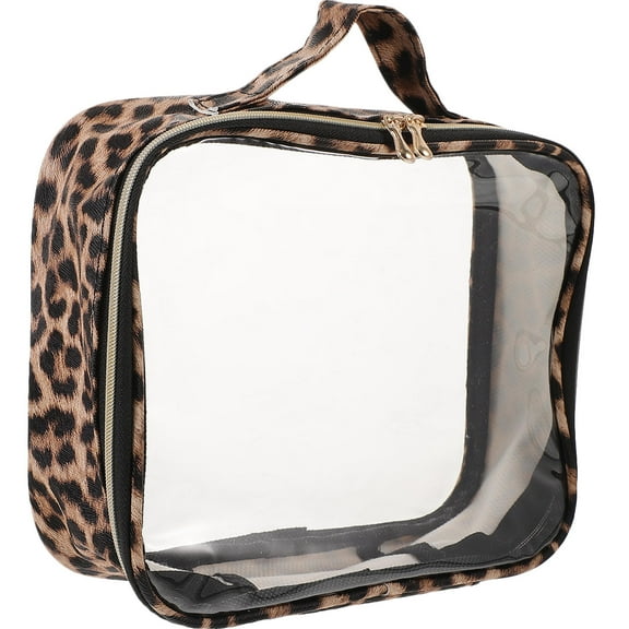 STOBOK Makeup Bag Leopard Color Splashproof Organizer Pouch for Travel and Storage
