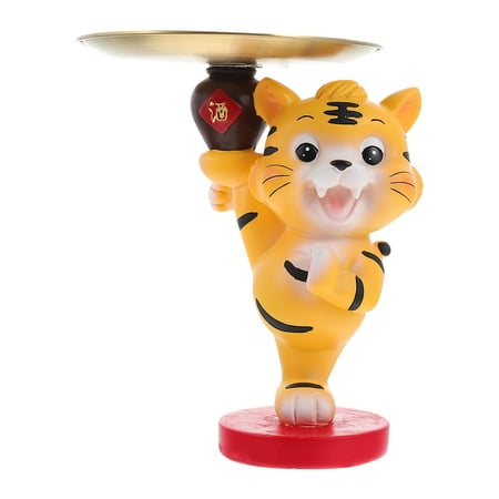 

1Pc Fortune Tiger Ornament Cartoon Tiger Model Tiger Storage Toy Desktop Decor