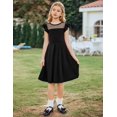 thumbnail image 6 of Arshiner Girls Dress Summer Ruffle Sleeve Mesh A Line Casual Party Dresses with Pockets, 6 of 7