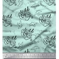 thumbnail image 1 of Soimoi Green Rayon Fabric Text & Bird Tribal Print Fabric by the Yard 56 Inch Wide, 1 of 3