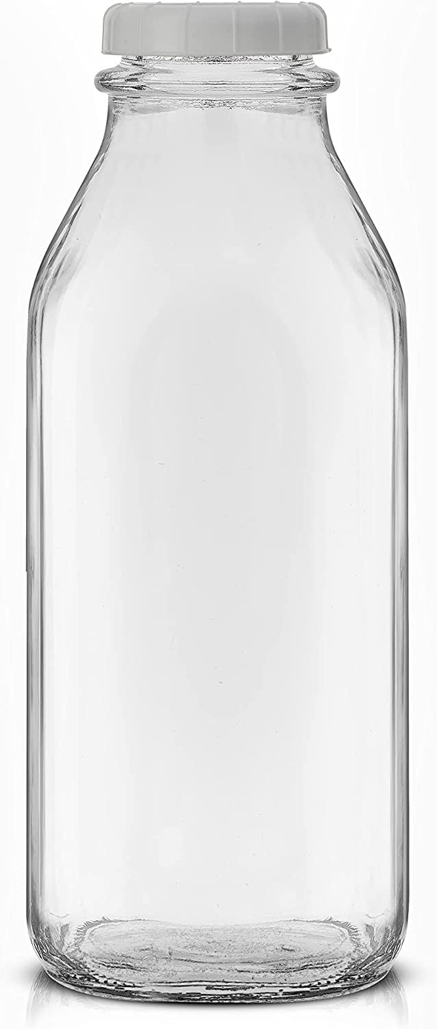 Joyjolt Reusable Glass Milk Bottle With Lid & Pourer - 64 Oz Water Or Juice  Bottles With Caps - Set Of 3 : Target