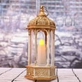 Cheer US Vintage Decorative Lantern with LED Pillar Candle Outdoor