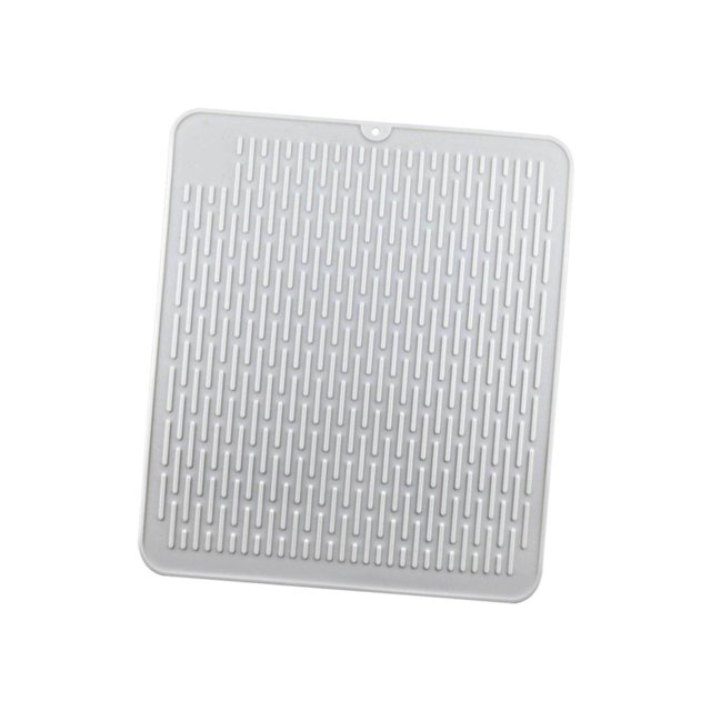 facefd Silicone Sec Évier Rapide Drain Silicone Résistant à la Chaleur 45x40cm Plat Drainant Mat Blanc