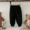 thumbnail image 2 of Toddler Sweatpants Black Pants Kids Drawstring Pants With Pockets Boys Solid Pants Boys Active Pants 7-8 Years, 2 of 4