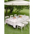thumbnail image 4 of Outdoor Tablecloth with Umbrella Hole for Patio/Picnic/Party/Camping, Spring Floral Waterproof Table Cloth Rectangle Table Cover Washable, Pink Gray Cherry Blossom Flowers Beige (60"x 84"), 4 of 8