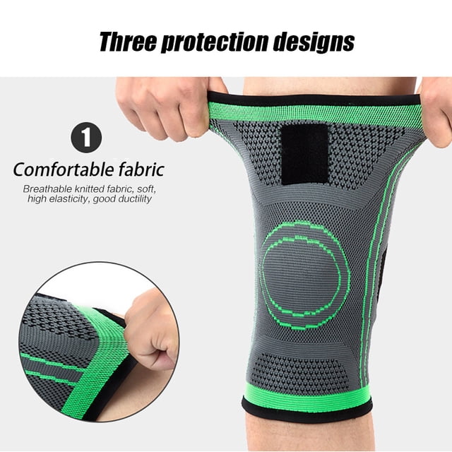 EGNMCR Genouillère de Sport Tricotée bandage de compression pour Entraînement Physique Course Protection Genouillères