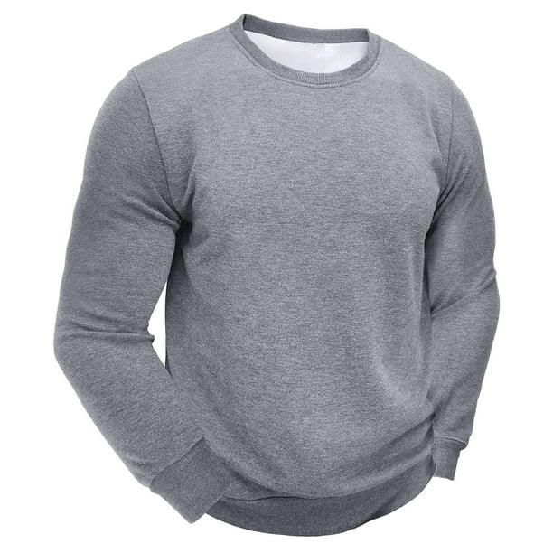 Sudaderas sin capucha para hombre, moda informal, cuello redondo, manga larga, sudaderas gruesas, blusa, blusa para hombre