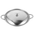 thumbnail image 1 of unbranded Wok De Acero Inoxidable Con Doble Mango Para Cocina Casa Reuniones Y Cenas Familiares Color Plateado, 1 of 8