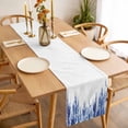 thumbnail image 3 of Table Runner 72 Inches Long for Kitchen Dining, Navy Blue Dresser Scarf Farmhouse, Dining Table Decorations for Wedding/Parties, Summer Botanical Leaves Watercolor 14 x 72 In, 3 of 8