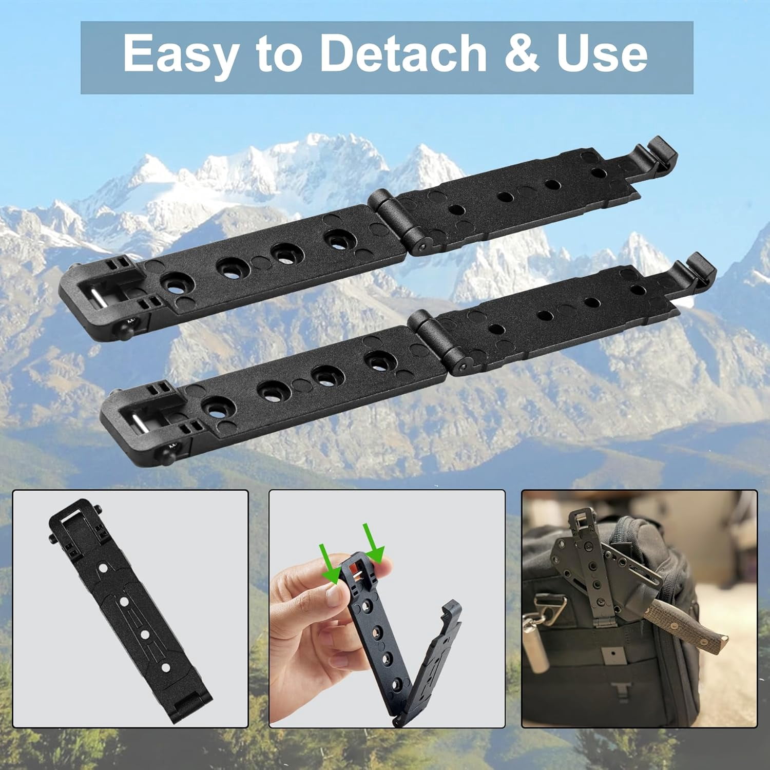 Molle Attachment with Mounting Hardwares, 3" Molle Clips for Vests, Backpacks, Pouches, and Molle Belt