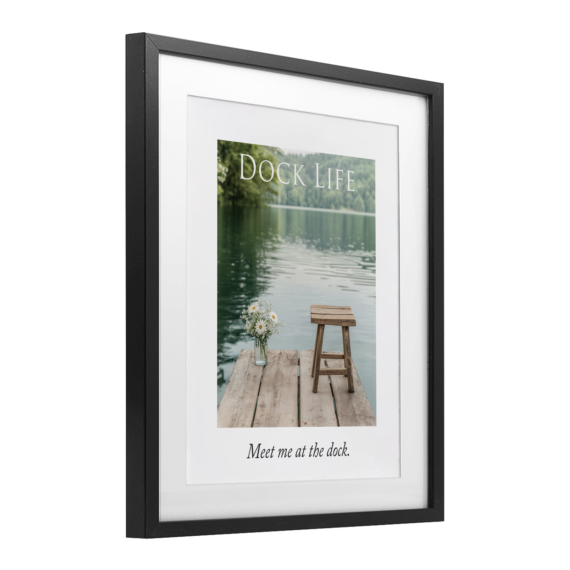 Stupell Industries Dock Life Calming Scenery Black Framed Print Under Glass, design by A Barefoot Stylist