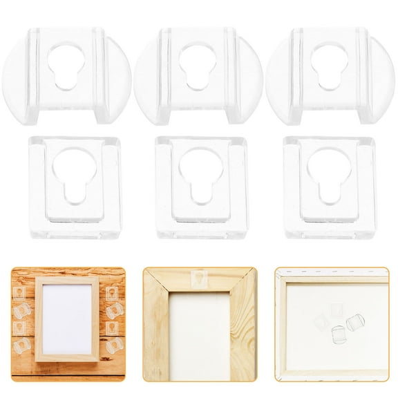 WHAMVOX  8 Pcs Heavy Duty Picture Hangers Mirror Hanging Kits Removable Clear