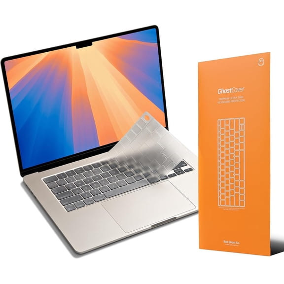 GhostCover FlexType Premium Keyboard Protector for High-Performance Typing, Compatible with 2021-2025 MacBook Pro 14/16 MacBook Air 13/15 M5/M4/M3/M2/M1 Pro/Max, US Keyboard Layout, Clear
