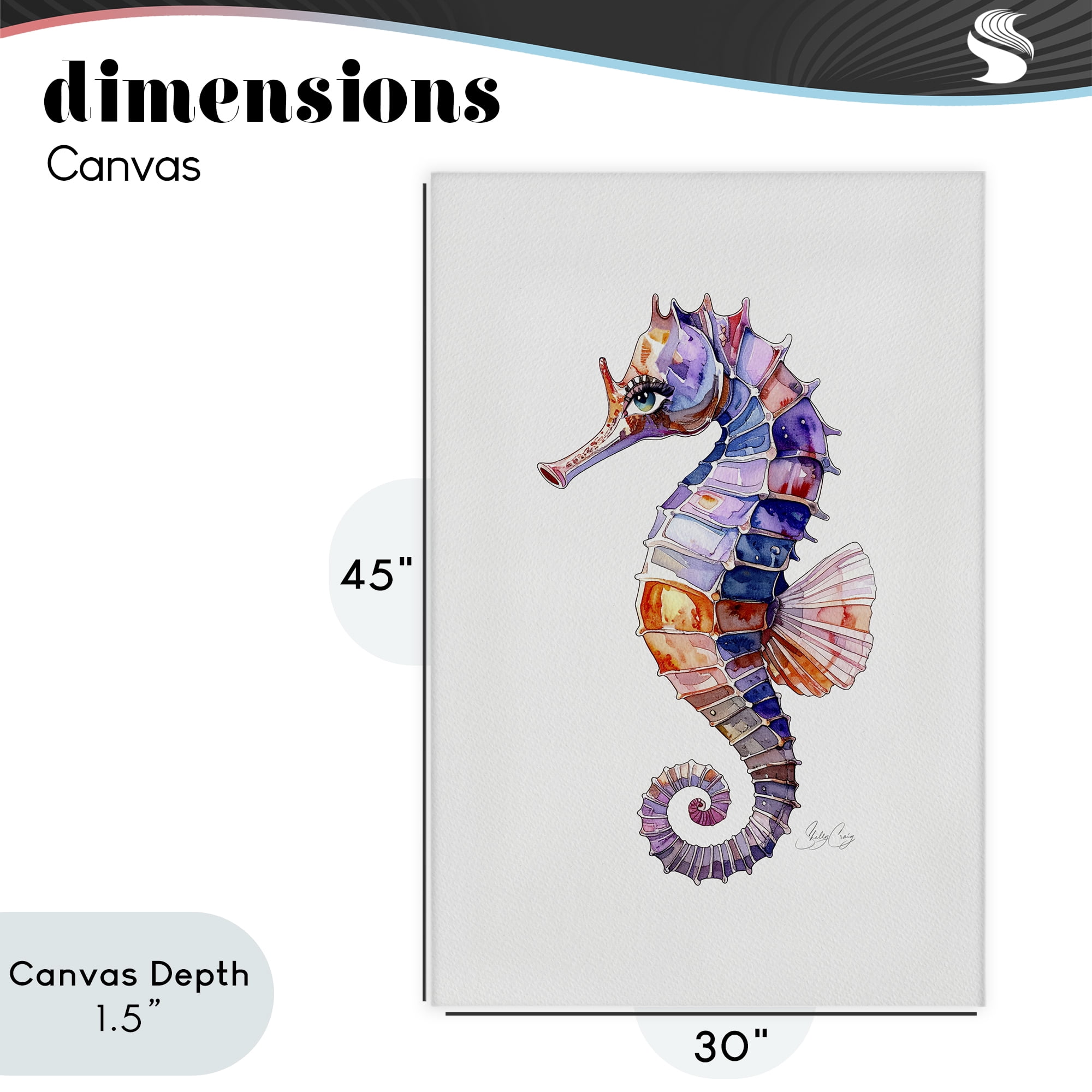 Stupell Industries Sea Whisper Seahorse Canvas Wall Art, design by Shelly Craig