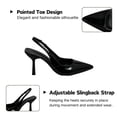 thumbnail image 3 of CHICVOMEY Women Kitten Heels Pointed Toe Slip-Resistant Adjustable Slingback Strap Comfortable 3.55in Sexy Womens Heels for Party Banquet Stage Daily, 3 of 9
