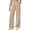 Beige, variant on Women's Waffle Knit Pants, Comfortable Loose Fit High Waist Elastic Waist Lounge Pants, Soft & Breathable Trousers for Yoga, Casual, Home, and Athleisure Wear-White