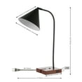 thumbnail image 3 of SAFAVIEH Nuka 22 in. Modern Black Iron Table Lamp with Black Shade, 3 of 9