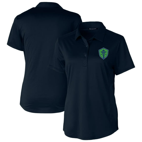 Women's-Cutter & Buck  Navy Seattle Sounders FC Prospect Eco Textured Stretch Recycled Polo